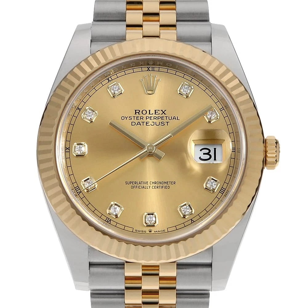 ROLEX DATEJUST DIAMOND CHAMPAGNE ROW JUBILEE BRACELETWATCH (1 of 7)