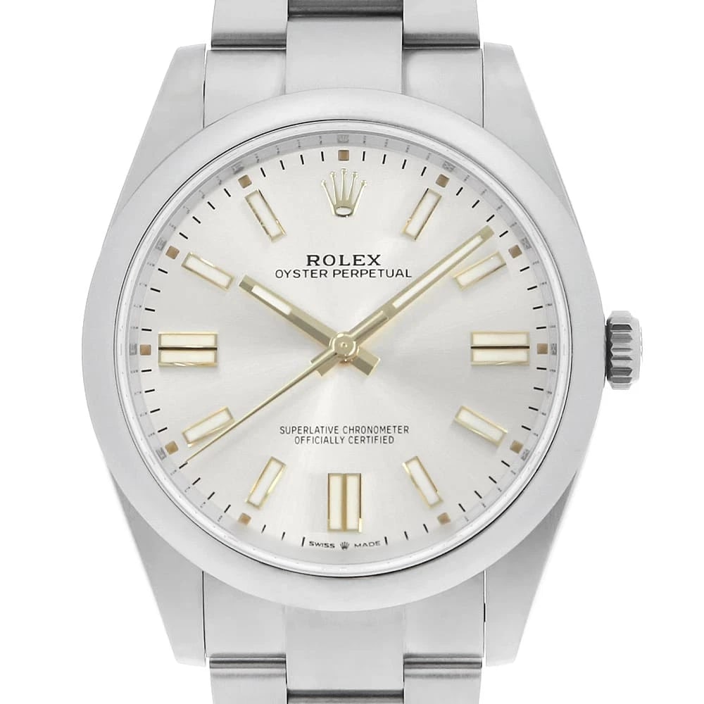 ROLEX OYSTER PERPETUAL SILVER WATCH (1 of 7)