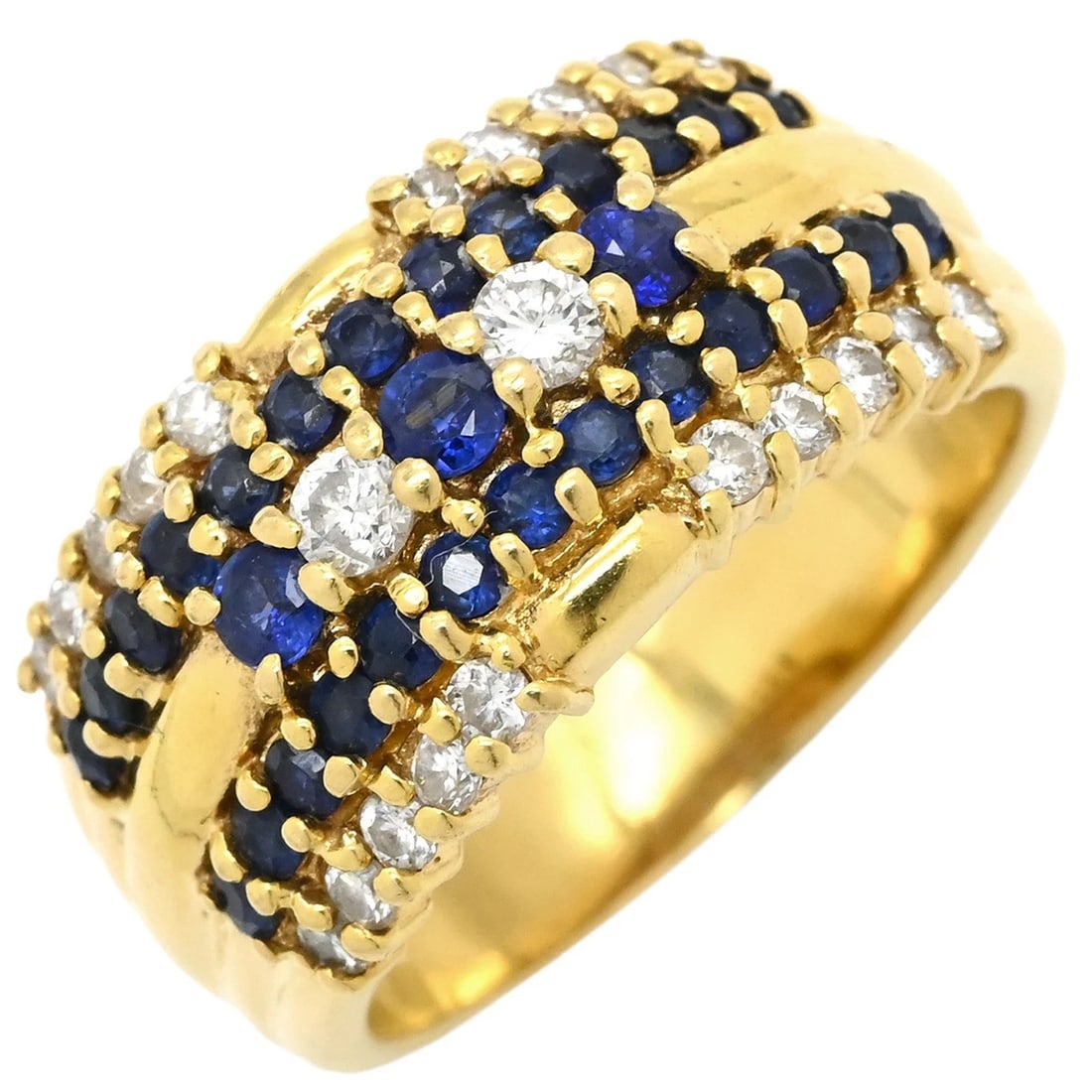 RING SAPPHIRE DIAMOND RING 18K YELLOW GOLD (1 of 4)
