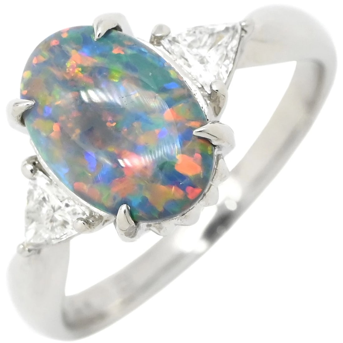 RING BLACK OPAL 1.3CT EARRING PT900 OPAL DIAMOND (1 of 2)