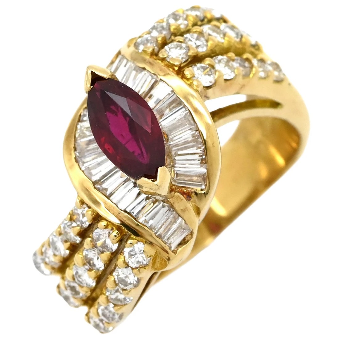 RING RUBY DIAMOND RING 18K YELLOW GOLD RUBY DIAMOND YELLOW GOLD (1 of 2)