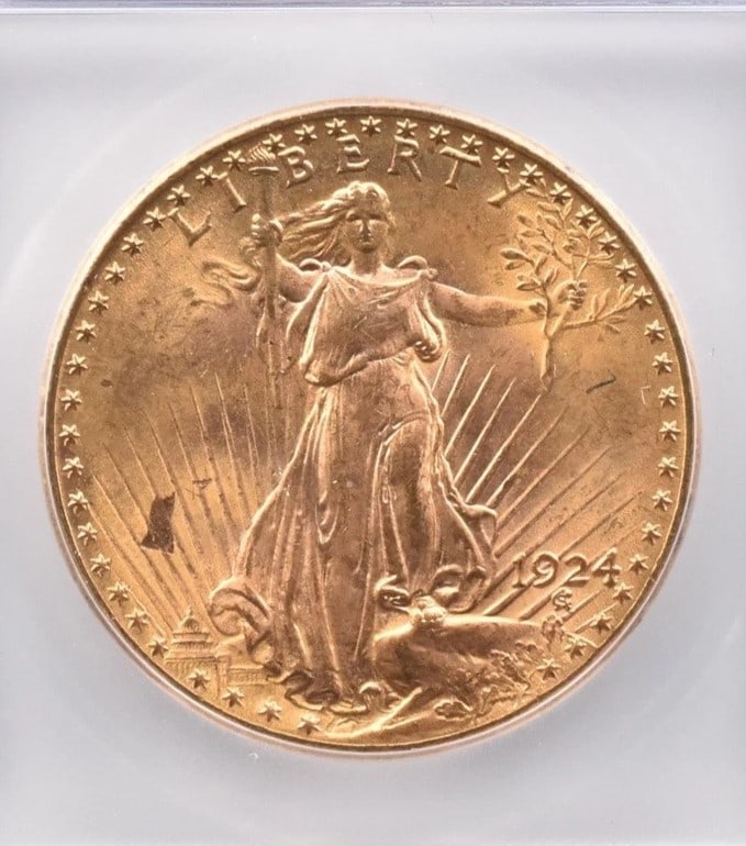 1924 $20 SAINT GAUDENS GOLD DOUBLE EAGLE (1 of 2)