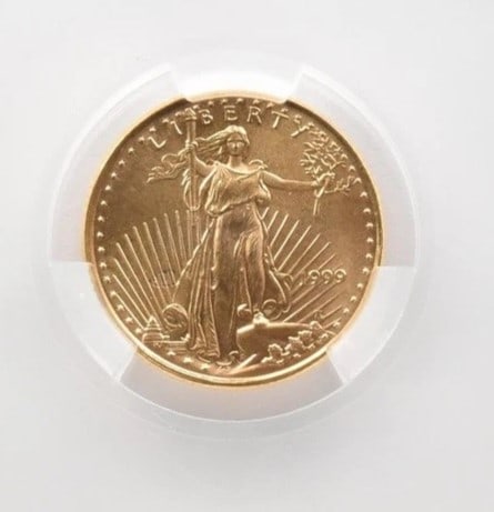 1999 $5 AMERICAN GOLD EAGLE MINT ERROR STRUCK (1 of 2)