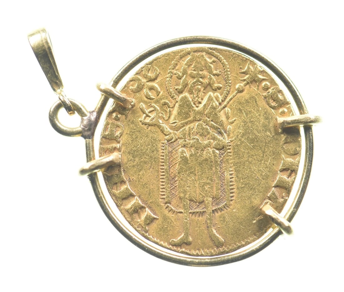 (1342-1382) ITALY GOLD FLORIN PENDANT VENETIAN (1 of 2)