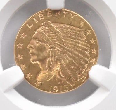 1915 $2.50 INDIAN HEAD GOLD QUARTER EAGLE (1 of 2)