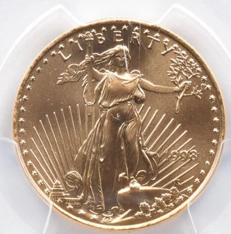 1998 $25 AMERICAN GOLD EAGLE 1/2 OZ GOLD (1 of 2)