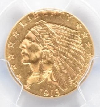 1913 $2.50 INDIAN HEAD GOLD QUARTER EAGLE (1 of 2)
