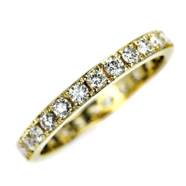 K18YG FULL ETERNITY DIAMOND RING: K18YG full eternity diamond ring Brand: None Type: rings Material: Gold Main Stone Natural Color: None Size: 7.25 US Accessories: None Accessories Notice: When purchasing pre-owned goods,