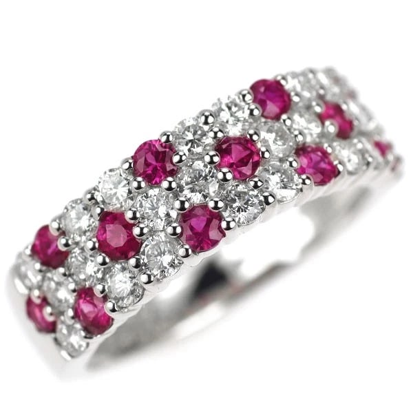 K18WG RUBY DIAMOND RING: K18WG Ruby Diamond Ring Brand: None Type: rings Material: K18WG Main Stone Ruby Color: None Size: 6 US Accessories: None Accessories Notice: When purchasing pre-owned goods, please refer t