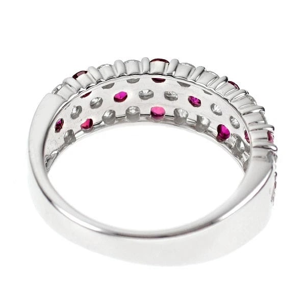 K18WG RUBY DIAMOND RING - 2