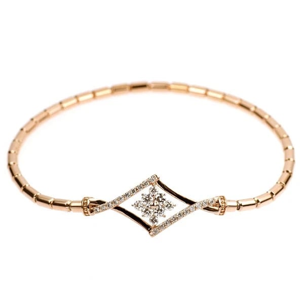K18PG TELESCOPIC DIAMOND BRACELET: K18PG telescopic diamond bracelet Brand: None Type: bracelets Material: K18PG Main Stone Natural Color: Pink gold Size: Length/Width/Diameter12.9Width/Thickness4.6 Accessories: None