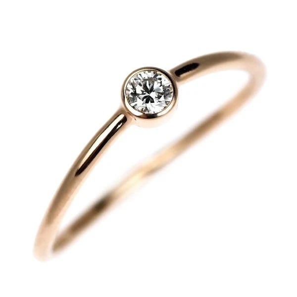 TIFFANY & CO K18PG DIAMOND RING: Tiffany & Co K18PG diamond ring Brand: Tiffany Type: rings Material: K18PG Main Stone Natural Color: Pink gold Size: 4 US Accessories: None Accessories Notice: When purchasing pre-owned