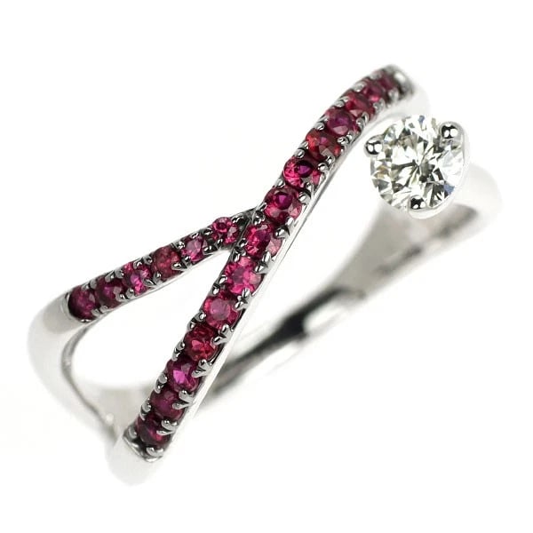 BLACK COATING/ K18WG DIAMOND RUBY RING: Black Coating/ K18WG Diamond Ruby Ring Brand: None Type: rings Material: K18WG Main Stone Natural Color: None Size: 6 US Accessories: None Accessories Notice: When purchasing pre-owned goo
