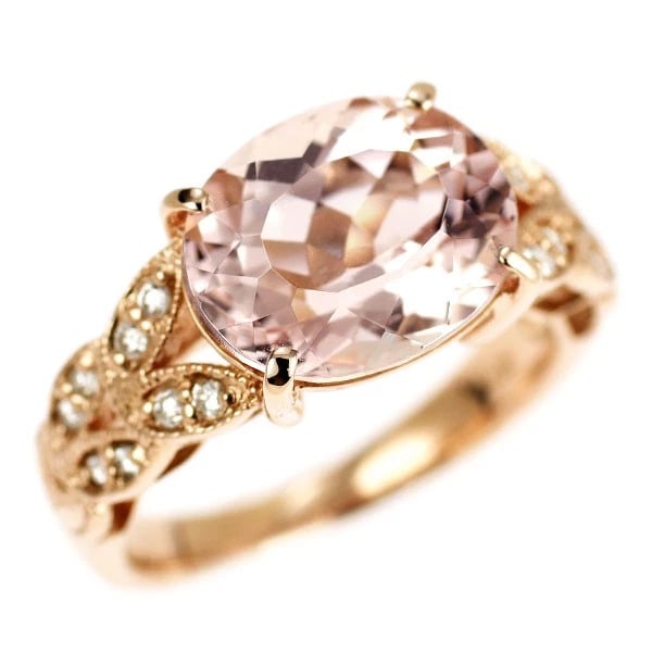 K18PG MORGANITE DIAMOND RING: K18PG Morganite Diamond Ring Brand: None Type: rings Material: K18PG Color: Pink gold Size: 4.5 US Accessories: None Accessories Notice: When purchasing pre-owned goods, please refer to the