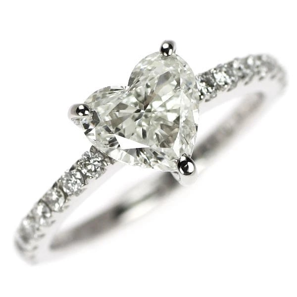 PT900 HEART SHAPE DIAMOND RING: Pt900 heart shape diamond ring Brand: None Type: rings Material: Pt900 Main Stone Natural Color: None Size: 4 US Accessories: None Accessories Notice: When purchasing pre-owned goods, plea
