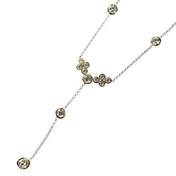 PT850/K18YG DIAMOND PENDANT NECKLACE: Pt850/k18yg diamond Pendant necklace Brand: None Type: pendant necklace Material: Pt850 Main Stone Natural Color: None Size: Necklace: Chain Length 50.5Length/Width/Diameter 60.0