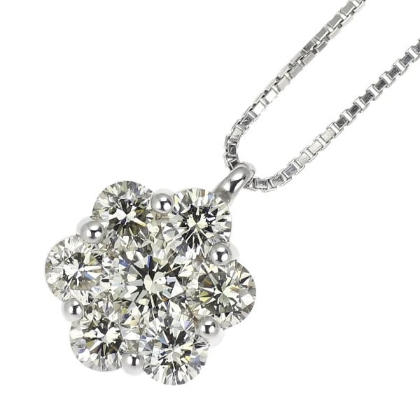 PT900/PT850 DIAMOND PENDANT NECKLACE: Pt900/pt850 Diamond Pendant Necklace Brand: None Type: pendant necklace Material: Pt850 Main Stone Natural Color: None Size: Necklace: Chain Length ?46Length/Width/Diameter 13.5