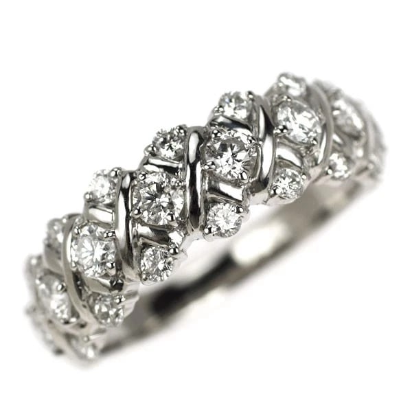 PT900 DIAMOND RING: Pt900 diamond ring Brand: None Type: rings Material: Pt900 Main Stone Natural Color: None Size: 6.75 - 7 US Accessories: None Accessories Notice: When purchasing pre-owned goods, please refer