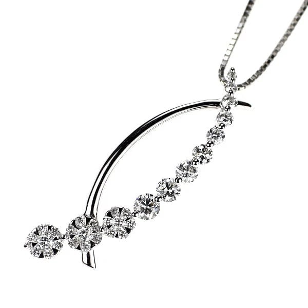 K18WG DIAMOND PENDANT NECKLACE: K18WG DIAMOND Pendant NECKLACE Brand: None Type: pendant necklace Material: K18WG Main Stone Natural Color: None Size: Necklace: Chain Length ?45.5Length/Width/Diameter30.2Width/Thickness8.9 