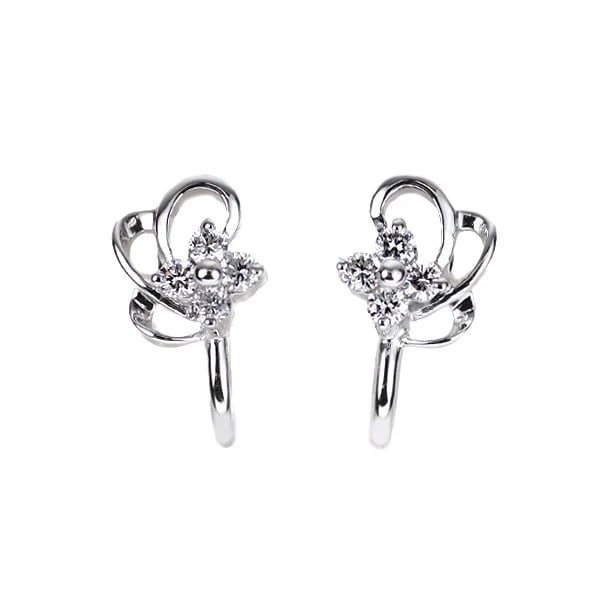 K18WG DIAMOND EARRINGS: K18WG diamond earrings Brand: None Type: earring Material: K18WG Main Stone Natural Color: None Size: Length/Width/Diameter13.1Width/Thickness7.4 Accessories: None Accessories Notice: When