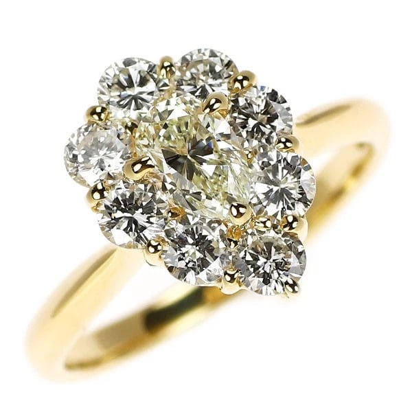 K18YGEAR CUT DIAMOND RING: K18YGear Cut Diamond Ring Brand: None Type: rings Material: Gold Main Stone Natural Color: None Size: 4.75 - 5 US Accessories: None Accessories Notice: When purchasing pre-owned goods, please