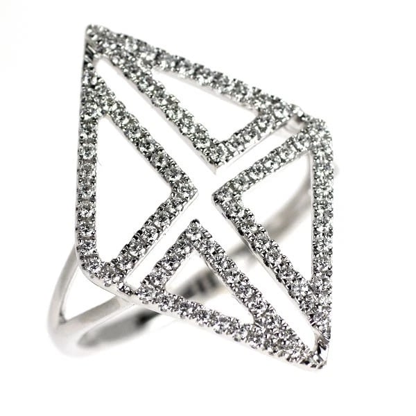 K18WG DIAMOND RING: K18WG diamond ring Brand: None Type: rings Material: K18WG Main Stone Natural Color: None Size: 6 US Accessories: None Accessories Notice: When purchasing pre-owned goods, please refer to the
