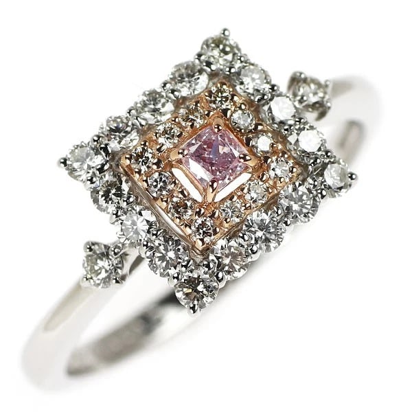 PT950/ K18PG DIAMOND RING: Pt950/ K18PG Diamond Ring Brand: None Type: rings Material: K18PG Main Stone Natural Color: Pink gold Size: 6.25 - 6.5 US Accessories: None Accessories Notice: When purchasing pre-owned go