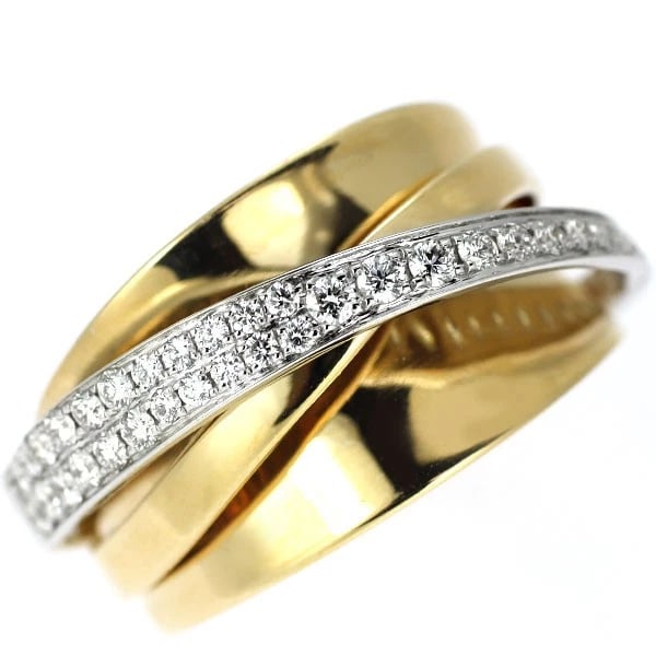 K18YG/WG DIAMOND RING: K18YG/WG diamond ring Brand: None Type: rings Material: Gold Main Stone Natural Color: None Size: 7.5 US Accessories: None Accessories Notice: When purchasing pre-owned goods, please refer to