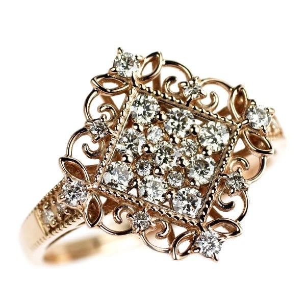 K18PG DIAMOND RING: K18PG diamond ring Brand: None Type: rings Material: K18PG Main Stone Natural Color: Pink gold Size: 6.75 - 7 US Accessories: None Accessories Notice: When purchasing pre-owned goods, plea