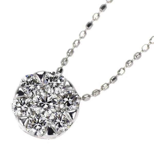 K18WG DIAMOND PENDANT NECKLACE: K18WG DIAMOND Pendant NECKLACE Brand: None Type: pendant necklace Material: K18WG Main Stone Natural Color: None Size: Necklace: Chain Length ?45Length/Width/Diameter7.6Width/Thickness7.8 