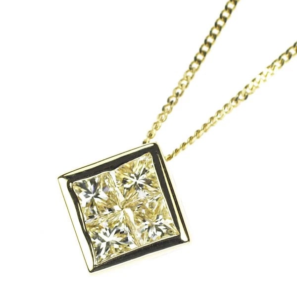 K18YG DIAMOND PENDANT NECKLACE: K18YG Diamond Pendant Necklace Brand: None Type: pendant necklace Material: K18YG Main Stone Natural Color: yellow gold Size: Necklace: Chain Length 40.5 Length/Width/Diameter 10.0