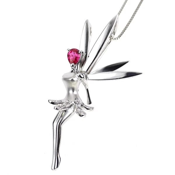 K18WG RUBY DIAMOND PENDANT NECKLACE: K18WG Ruby Diamond Pendant Necklace Brand: None Type: pendant necklace Material: K18WG Main Stone Natural Color: None Size: Necklace: Chain Length ?45 Length/Width/Diameter 38.3