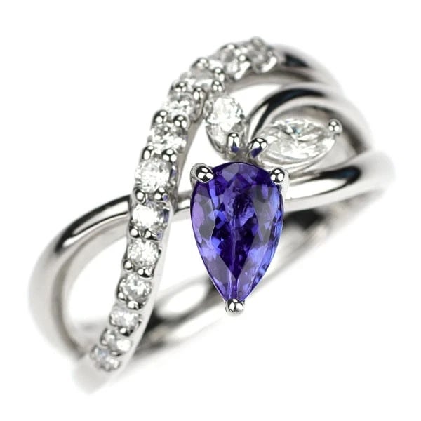PT900 TANZANITE DIAMOND RING: Pt900 Tanzanite Diamond Ring Brand: None Type: rings Material: Pt900 Main Stone tanzanite Color: None Size: 7.5 US Accessories: None Accessories Notice: When purchasing pre-owned goods,