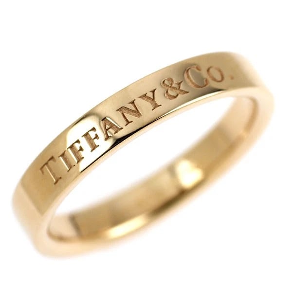 TIFFANY K18PG RING FLAT BAND: Tiffany K18PG ring flat band Brand: Tiffany Type: rings Material: Gold Color: None Size: 4 US Accessories: None Accessories Notice: When purchasing pre-owned goods, please refer to the photos