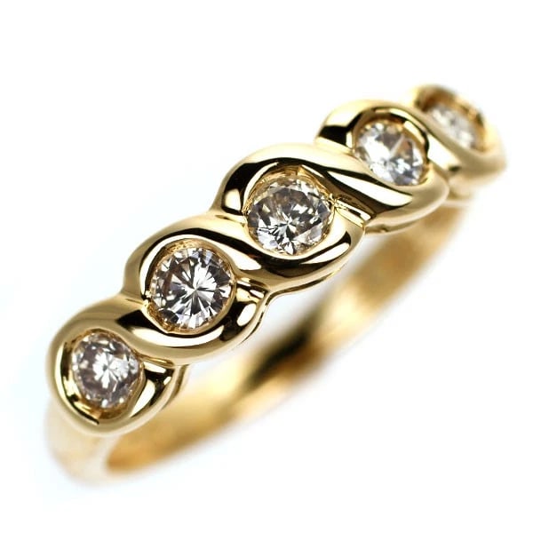 K18YG DIAMOND RING: K18YG diamond ring Brand: None Type: rings Material: K18YG Main Stone Natural Color: None Size: 5.5 - 5.75 US Accessories: None Accessories Notice: When purchasing pre-owned goods, please