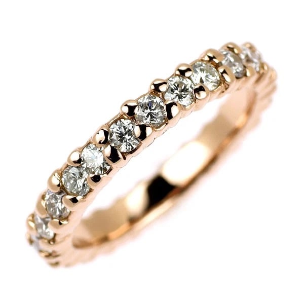 K18PG FULL ETERNITY DIAMOND RING: K18PG full eternity diamond ring Brand: None Type: rings Material: K18PG Main Stone Natural Color: Pink gold Size: 4 US Accessories: None Accessories Notice: When purchasing pre-owned goods,