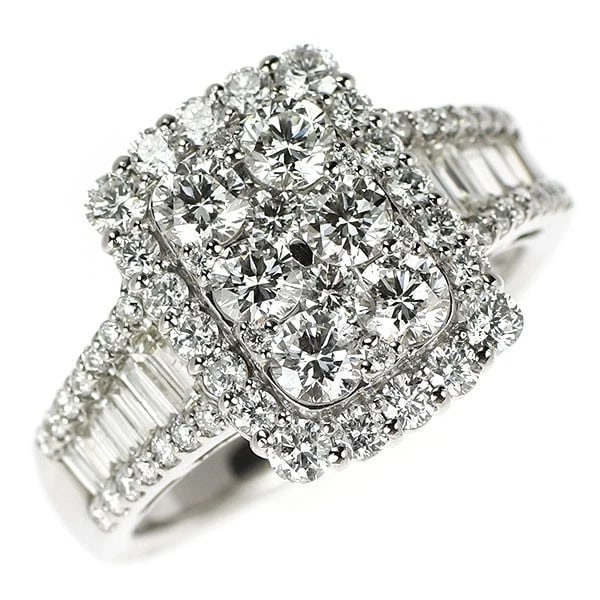 PT900 DIAMOND RING: Pt900 diamond ring Brand: None Type: rings Material: Pt900 Main Stone Natural Color: None Size: 6.25 - 6.5 US Accessories: None Accessories Notice: When purchasing pre-owned goods, please