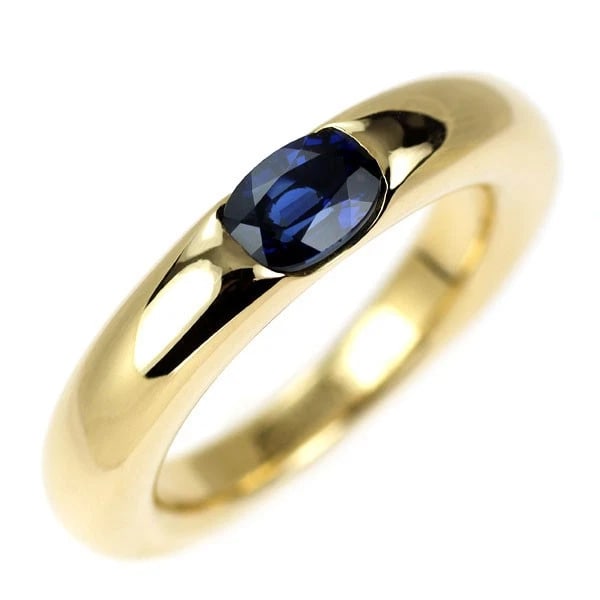 CARTIER K18YG SAPHIRE RING: Cartier K18YG SaPhire Ring Brand: Cartier Type: rings Material: Gold Main Stone sapphires Color: Gold Size: 4 US Accessories: None Accessories Notice: When purchasing pre-owned goods, please
