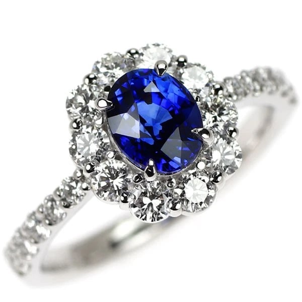 PT900 ROYAL BLUE SAPHIRE DIAMOND RING: Pt900 Royal Blue SaPhire Diamond Ring Brand: None Type: rings Material: Pt900 Main Stone sapphires Color: None Size: 5.5 - 5.75 US Accessories: None Accessories Notice: When purchasing