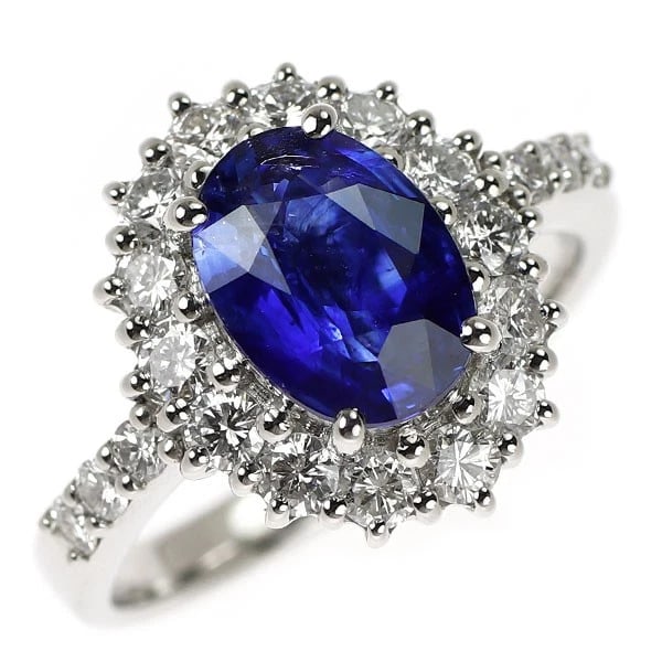 PT950 SAPHIRE DIAMOND RING (1 of 2)