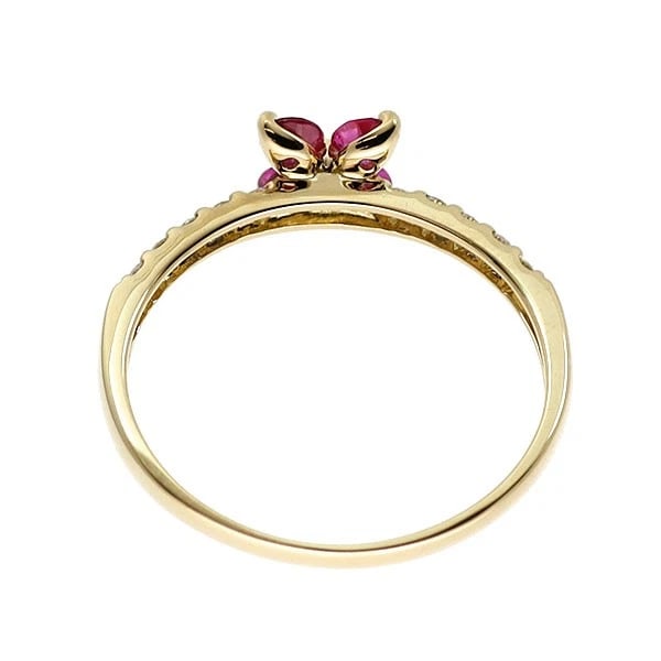 K18YG RUBY DIAMOND RING - 2