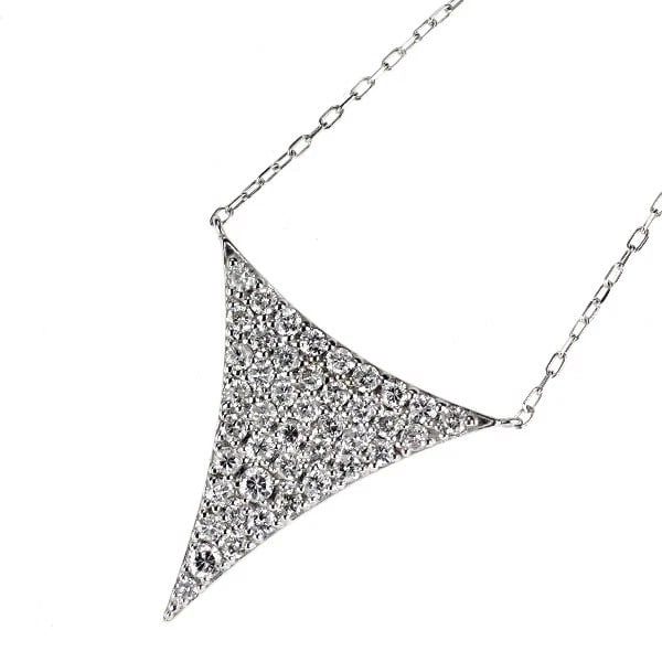 K18WG DIAMOND PENDANT NECKLACE: K18WG Diamond Pendant Necklace Brand: None Type: pendant necklace Material: K18WG Main Stone Natural Color: None Size: Length/Width/Diameter18.0Width/Thickness18.7 Accessories: None