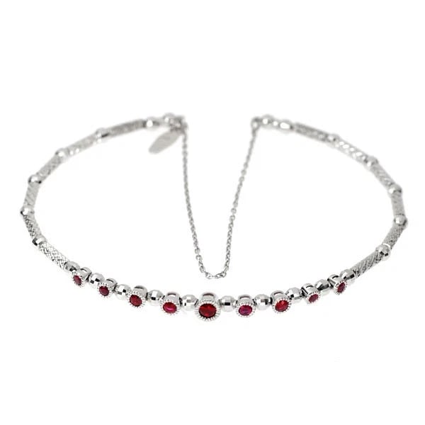 K18WG RUBY BANGLE: K18WG ruby bangle Brand: None Type: bracelets Material: K18WG Main Stone Ruby Color: None Size: Length/Width/Diameter3.7Width/Thickness3.1 Accessories: None Accessories Notice: When