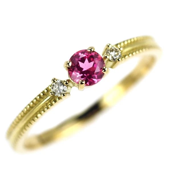 K18YG SPINEL DIAMOND RING: K18YG Spinel Diamond Ring Brand: None Type: rings Material: K18YG Color: None Size: 4.5 US Accessories: None Accessories Notice: When purchasing pre-owned goods, please refer to the photos