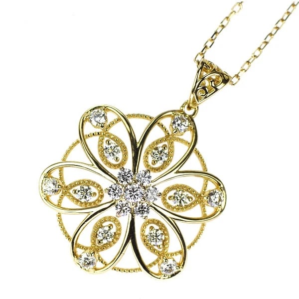 K18YG DIAMOND PENDANT NECKLACE: K18YG DIAMOND Pendant NECKLACE Brand: None Type: pendant necklace Material: Gold Main Stone Natural Color: None Size: Necklace: Chain Length ?45Length/Width/Diameter27.3Width/Thickness19.4 