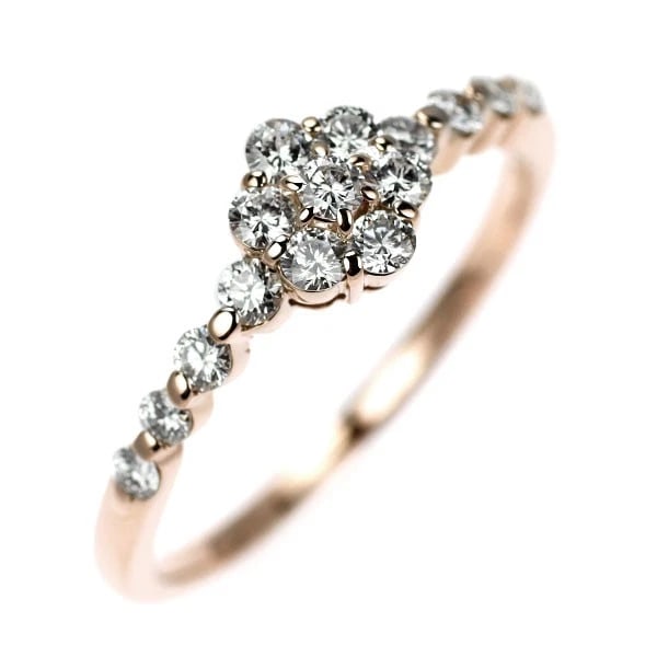 K18PG DIAMOND RING FLOWER: K18PG Diamond Ring Flower Brand: None Type: rings Material: K18PG Main Stone Natural Color: None Size: 6 US Accessories: None Accessories Notice: When purchasing pre-owned goods, please refer