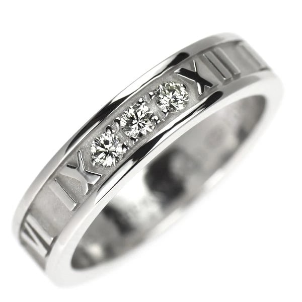 TIFFANY & CO K18WG DIAMOND RING: Tiffany & Co K18WG Diamond Ring Brand: Tiffany Type: rings Material: Gold Color: None Size: 4.75 - 5 US Accessories: None Accessories Notice: When purchasing pre-owned goods, please refer to