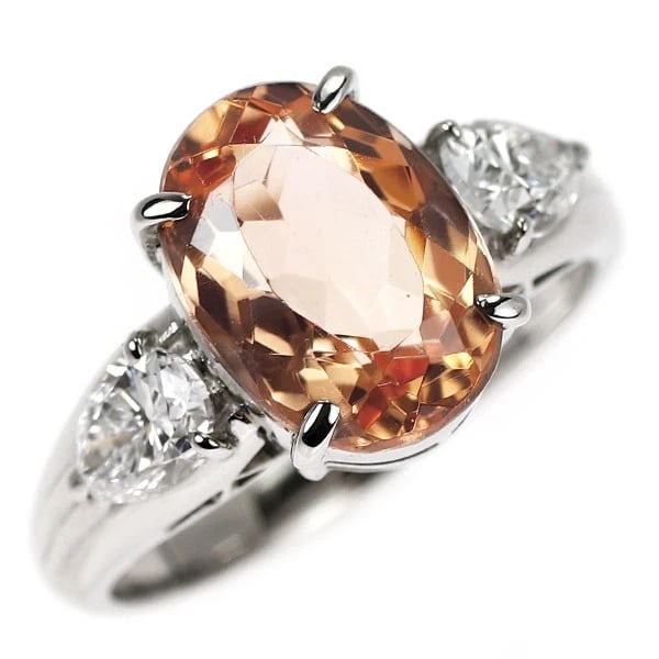 PT900 IMPERIAL TOPAZ DIAMOND RING: Pt900 Imperial Topaz Diamond Ring Brand: None Type: rings Material: Platinum Main Stone Topaz Color: None Size: 4.75 - 5 US Accessories: None Accessories Notice: When purchasing pre-owned
