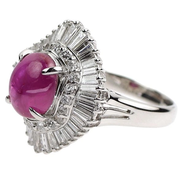 PT900 STAR RUBY DIAMOND RING - 2