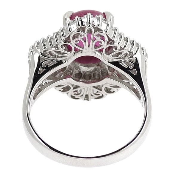 PT900 STAR RUBY DIAMOND RING - 3